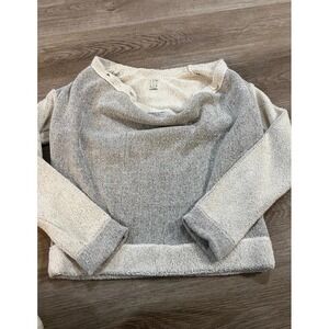 Simulacra Sweater M Gray Cream Organic‎ Cotton Recycled Pullover USA